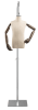 Child display dress form with natural canvas torso on metal hanging base - adjustable retail mannequin for boutiques and designers - Image 3 of 0