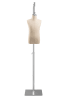 Child display dress form with natural canvas torso on metal hanging base - adjustable retail mannequin for boutiques and designers - Image 1 of 0