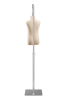 Child display dress form with natural canvas torso on metal hanging base - adjustable retail mannequin for boutiques and designers - Image 3 of 0