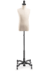 Child display dress form with natural canvas torso on metal rolling base - adjustable retail mannequin for boutiques and designers - Image 1 of 0