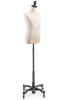 Child display dress form with natural canvas torso on metal rolling base - adjustable retail mannequin for boutiques and designers - Image 2 of 0