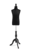 Child display dress form with natural canvas torso on wooden tripod base adjustable retail mannequin for boutiques and designers - Image 1 of 0