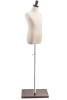 Child display dress form with natural canvas torso on wooden flat base  adjustable retail mannequin for boutiques and designers - Image 2 of 0