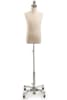 Child display dress form with natural canvas torso on metal rolling base - adjustable retail mannequin for boutiques and designers - Image 1 of 0