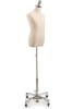 Child display dress form with natural canvas torso on metal rolling base - adjustable retail mannequin for boutiques and designers - Image 2 of 0
