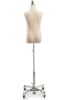 Child display dress form with natural canvas torso on metal rolling base - adjustable retail mannequin for boutiques and designers - Image 3 of 0