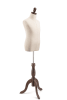 Child display dress form with natural canvas torso on wooden tripod base  adjustable retail mannequin for boutiques and designers - Image 2 of 0