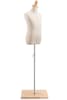 Child display dress form with natural canvas torso on wooden flat base  adjustable retail mannequin for boutiques and designers - Image 2 of 0