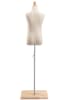 Child display dress form with natural canvas torso on wooden flat base  adjustable retail mannequin for boutiques and designers - Image 3 of 0