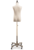 Child display dress form with natural canvas torso on metal rolling base - adjustable retail mannequin for boutiques and designers - Image 3 of 0