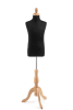 Child display dress form with natural canvas torso on wooden tripod base adjustable retail mannequin for boutiques and designers - Image 1 of 0
