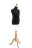 Child display dress form with natural canvas torso on wooden tripod base adjustable retail mannequin for boutiques and designers - Image 2 of 0