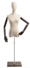 Female display dress form with natural canvas torso on wooden flat base adjustable retail mannequin for boutiques and designers - Image 1 of 0