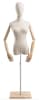 Female display dress form with natural canvas torso on wooden flat base adjustable retail mannequin for boutiques and designers - Image 1 of 0