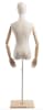 Female display dress form with natural canvas torso on wooden flat base adjustable retail mannequin for boutiques and designers - Image 2 of 0