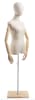 Female display dress form with natural canvas torso on wooden flat base adjustable retail mannequin for boutiques and designers - Image 3 of 0
