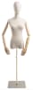 Female display dress form with bronze canvas torso on metal flat base adjustable retail mannequin for boutiques and designers - Image 1 of 0