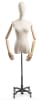 Female display dress form with bronze canvas torso on metal rolling base adjustable retail mannequin for boutiques and designers - Image 1 of 0