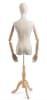 Female display dress form with natural canvas torso on wooden tripod base adjustable retail mannequin for boutiques and designers - Image 2 of 0