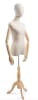 Female display dress form with natural canvas torso on wooden tripod base adjustable retail mannequin for boutiques and designers - Image 3 of 0
