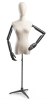 Female display dress form with bronze canvas torso on metal tripod base adjustable retail mannequin for boutiques and designers - Image 1 of 0