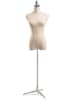 Female display dress form with natural canvas torso on metal tripod base - adjustable retail mannequin for boutiques and designers - Image 1 of 0