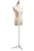 Female display dress form with natural canvas torso on metal tripod base - adjustable retail mannequin for boutiques and designers - Image 2 of 0