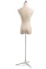 Female display dress form with natural canvas torso on metal tripod base - adjustable retail mannequin for boutiques and designers - Image 3 of 0