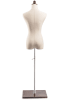 Female display dress form with natural canvas torso on wooden flat base  adjustable retail mannequin for boutiques and designers - Image 3 of 0