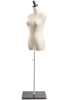 Female display dress form with natural canvas torso on wooden flat base  adjustable retail mannequin for boutiques and designers - Image 2 of 0