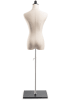 Female display dress form with natural canvas torso on wooden flat base  adjustable retail mannequin for boutiques and designers - Image 4 of 0