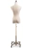 Female display dress form with natural canvas torso on metal rolling base - adjustable retail mannequin for boutiques and designers - Image 3 of 0