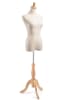 Female display dress form with natural canvas torso on wooden tripod base  adjustable retail mannequin for boutiques and designers - Image 2 of 0