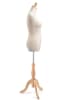 Female display dress form with natural canvas torso on wooden tripod base  adjustable retail mannequin for boutiques and designers - Image 3 of 0