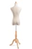 Female display dress form with natural canvas torso on wooden tripod base  adjustable retail mannequin for boutiques and designers - Image 4 of 0