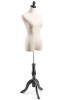 Female display dress form with natural canvas torso on wooden tripod base  adjustable retail mannequin for boutiques and designers - Image 2 of 0