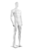 Male egghead bodybuilder full-body mannequin in matte white standing pose - Image 2 of 0