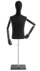 Male display dress form with natural canvas torso on wooden flat base adjustable retail mannequin for boutiques and designers - Image 1 of 0