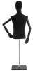 Male display dress form with natural canvas torso on wooden flat base adjustable retail mannequin for boutiques and designers - Image 2 of 0