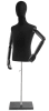 Male display dress form with natural canvas torso on wooden flat base adjustable retail mannequin for boutiques and designers - Image 3 of 0