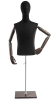 Male display dress form with natural canvas torso on wooden flat base adjustable retail mannequin for boutiques and designers - Image 1 of 0