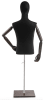 Male display dress form with natural canvas torso on wooden flat base adjustable retail mannequin for boutiques and designers - Image 2 of 0