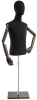 Male display dress form with natural canvas torso on wooden flat base adjustable retail mannequin for boutiques and designers - Image 3 of 0