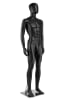 Male egghead full-body mannequin in a standing pose with a matte finish and a sturdy base stand for retail menswear. - Image 3 of 0