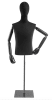 Male display dress form with bronze canvas torso on metal flat base adjustable retail mannequin for boutiques and designers - Image 1 of 0
