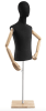 Male display dress form with natural canvas torso on wooden flat base adjustable retail mannequin for boutiques and designers - Image 3 of 0