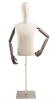 Male display dress form with bronze canvas torso on metal flat base adjustable retail mannequin for boutiques and designers - Image 1 of 0