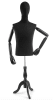Male display dress form with natural canvas torso on wooden tripod base adjustable retail mannequin for boutiques and designers - Image 1 of 0