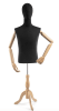 Male display dress form with natural canvas torso on wooden tripod base adjustable retail mannequin for boutiques and designers - Image 1 of 0