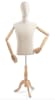 Male display dress form with natural canvas torso on wooden tripod base adjustable retail mannequin for boutiques and designers - Image 1 of 0